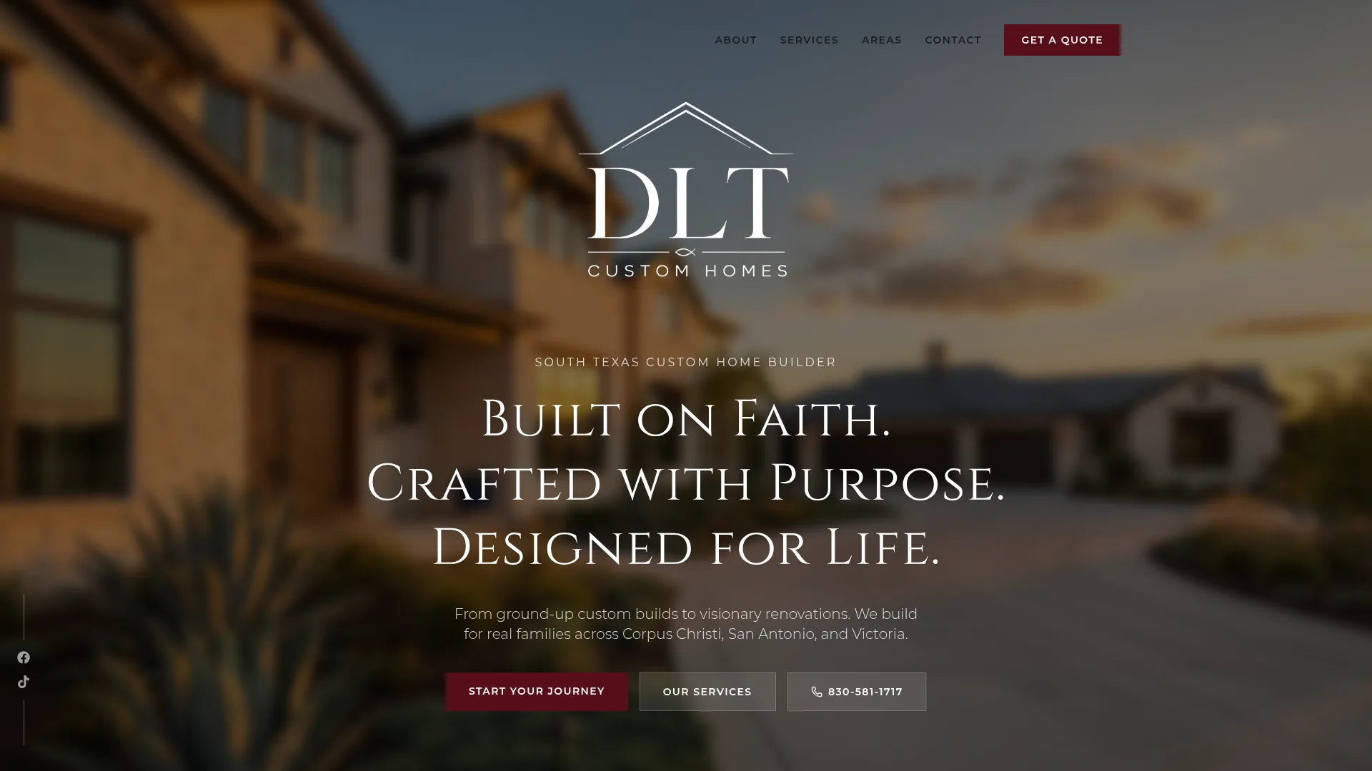DLT Custom Homes website